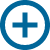 Blue plus in circle icon