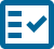 Blue checklist box with a check mark icon